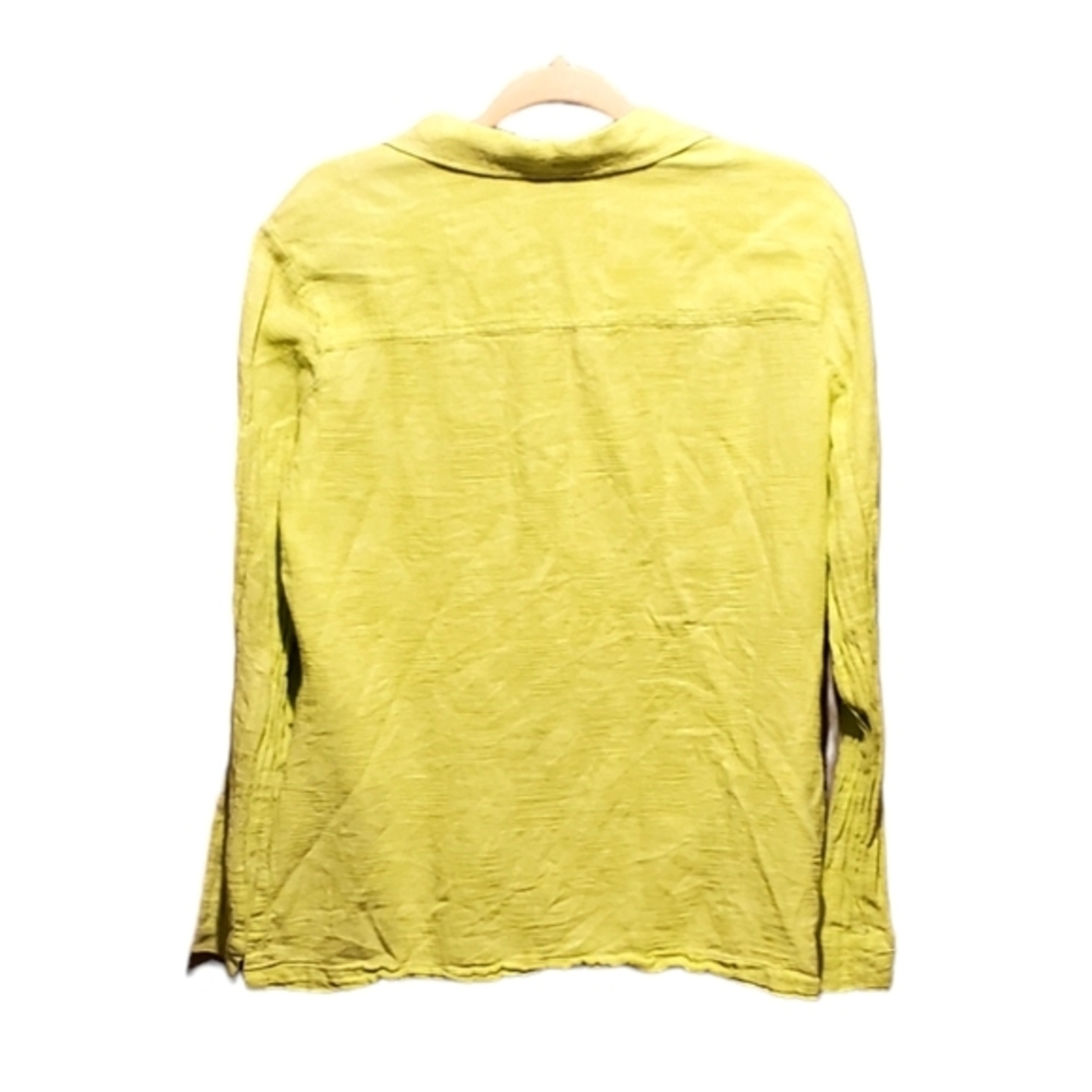 Classic‎ Elements Button Down Shirt Lime Linen Bl… - image 2